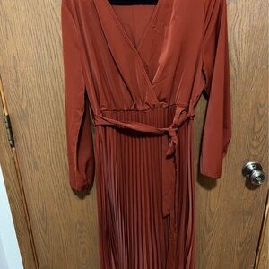 BloomChic Terracotta Long Sleeve Dress